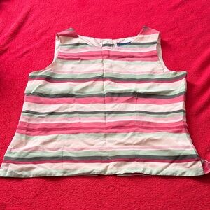 Charter Club Striped Sleeveless Top - 100% Silk Lining - Size 14